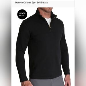Men's Black Quarter-Zip Pullover. 3XL